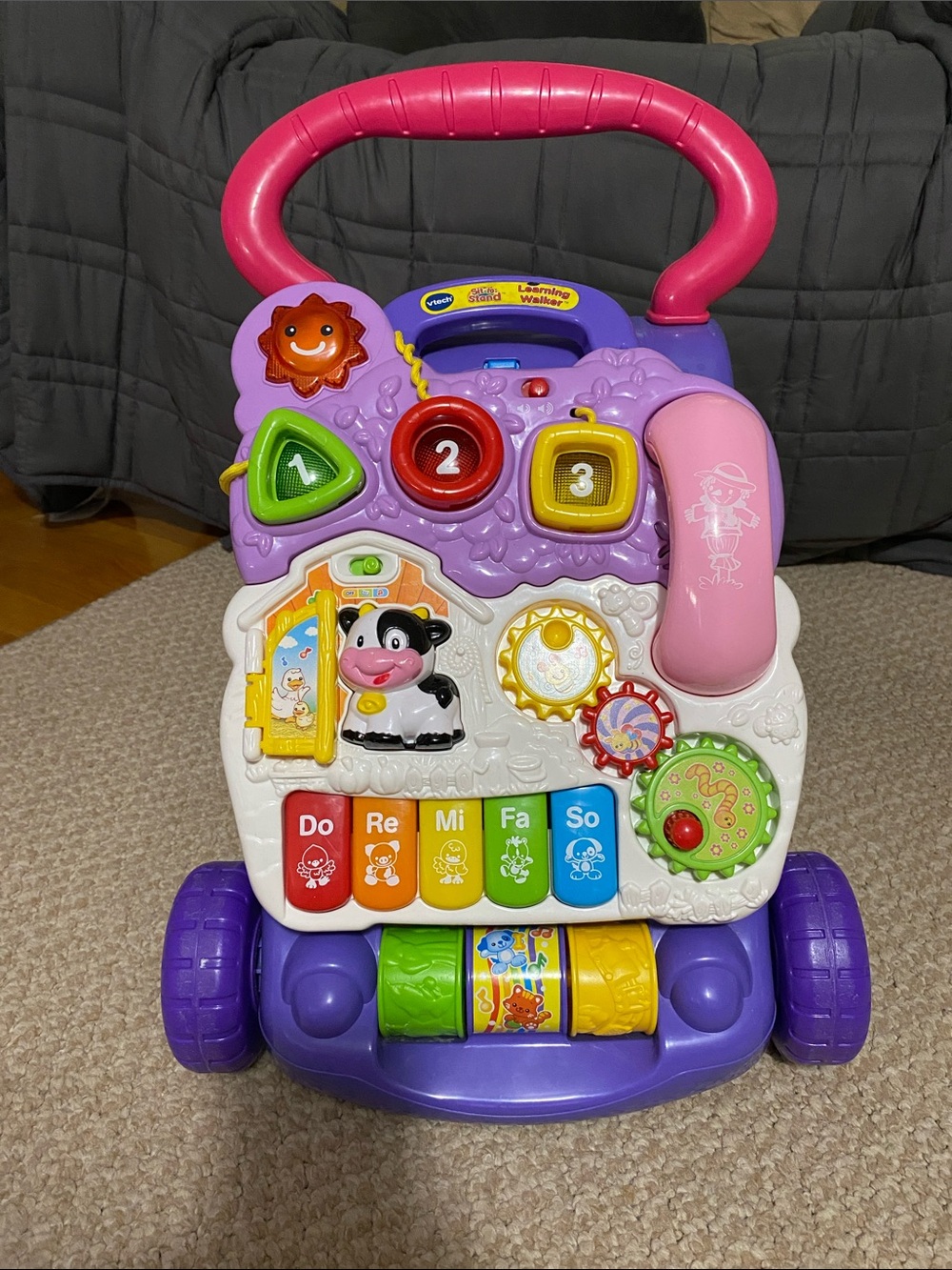 Vtech sit to stand learning purple walker for baby to toddler play toy ¥